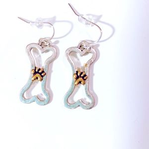 NWT Bone Earrings with Paw